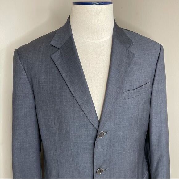 DKNY Men’s Gray 100% Virgen Wool Suit Jacket Blazer Sise M Single Breasted - Picture 6 of 12
